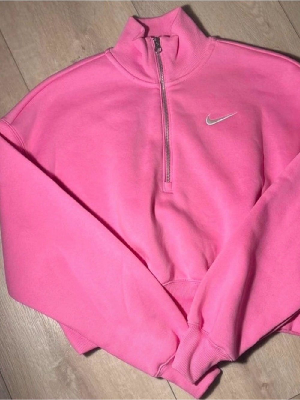 Nike Women's Hot Pink Half-Zip Turtleneck Sweatshirt